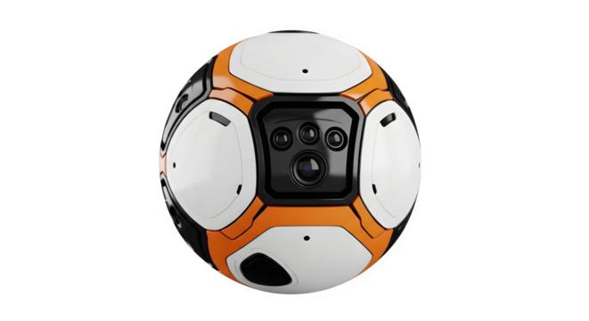 Exploring innovative robotic ball technology for education and research applications in robotics field on transparent background