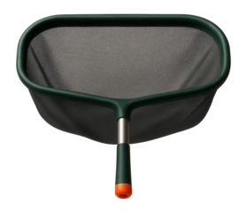 Leaf collection net with a rain-resistant coating, ensuring durability during wet seasons in a villa's landscaped area.