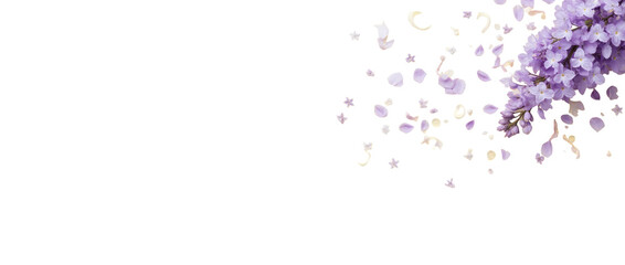 A Gentle Scattering of Lavender Wisteria Blooms