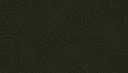Dark Minimal Topographic Map Background with Contour Lines