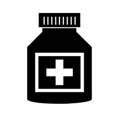 Obraz premium Medicine bottle silhouette Icon vector