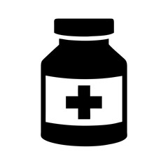Obraz premium Medicine bottle silhouette Icon vector