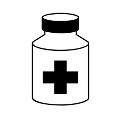 Fototapeta premium Medicine bottle silhouette Icon vector
