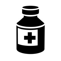 Obraz premium Medicine bottle silhouette Icon vector