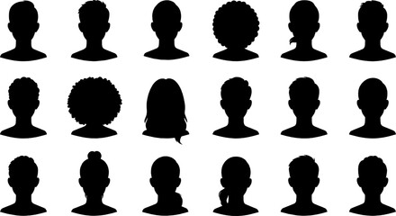 set of silhouettes of people silhouettes