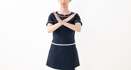 NGサインをするエステティシャン