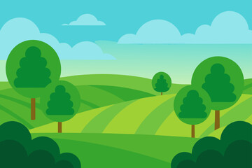 Fototapeta premium summer landscape with trees