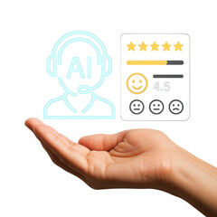 Glowing AI Support Icon for Simple User Interaction and Feedback