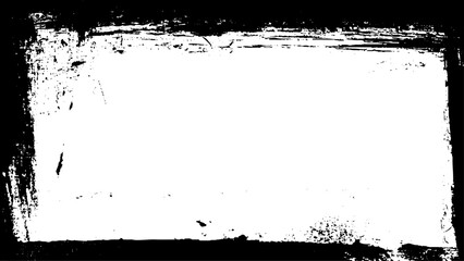 Monotone grunge textured frame design element. 