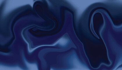 Dark Blue Liquid Marble Abstract Background with Smooth Swirls