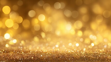 Golden Glitter Sparkle Bokeh Background for Luxury Design and Holiday Cards