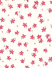 cute and beautiful ditsy pink abstact floral print seamless pattern 