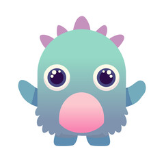 cute monter in blue wants to cuddle
