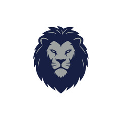 A more stylized and slightly different depiction of a lion's head with a blue mane, emphasizing power and majesty.