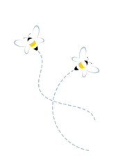Two flying graphic bees