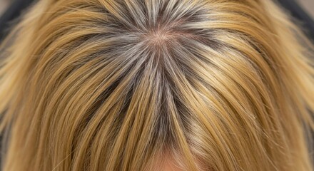 Blonde hair with gray roots