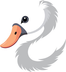 Obraz premium Cartoon Goose Head Vector