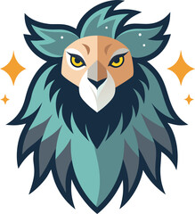 Fototapeta premium Fierce Blue Lion Head Vector