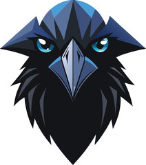 Fototapeta premium Black Raven Head Vector