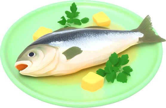 A plate of steamed yellow croaker