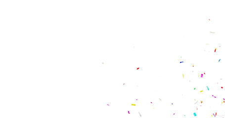 Muticolor Confetti Transparent Background. Confeti Failling White Background. 3d Rendering Transparent Confeti. Colorful bright confetti isolated on transparent background.