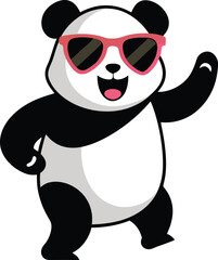 Dancing Panda in Sunglasses Vector