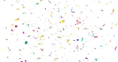 Muticolor Confetti Transparent Background. Confeti Failling White Background. 3d Rendering Transparent Confeti. Colorful bright confetti isolated on transparent background.