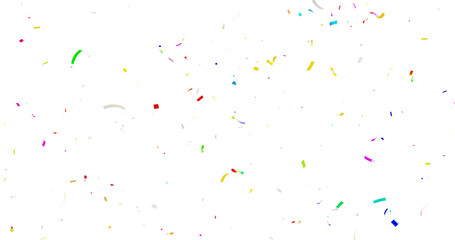 Muticolor Confetti Transparent Background. Confeti Failling White Background. 3d Rendering...