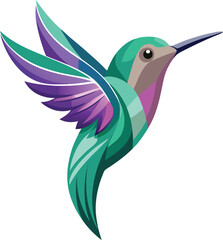 Obraz premium Colorful Hummingbird Flying Right Vector