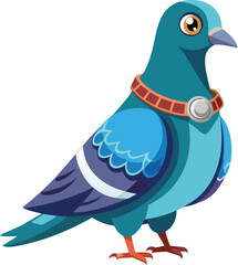 Fototapeta premium Fancy Pigeon with Necklace Vector