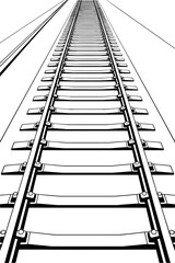 Obraz premium Tracks extend into the distance under a clear sky, showcasing the structure and design of railway infrastructure