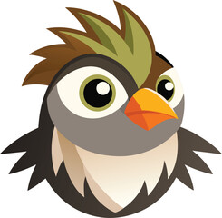 Fototapeta premium Cartoon Finch Bird Head Vector Logo