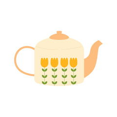 Cute Teapot Elements – Hand-Drawn Flat Design