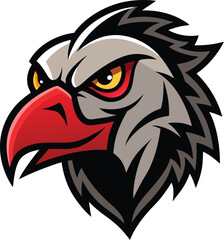  Evil Vulture Head Mascot Vector
