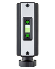 Obraz premium Construction laser-level receiver with a green digital display on a transparent background