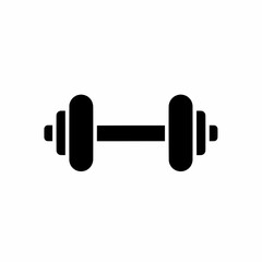 Simple Black Dumbbell Icon Fitness, Strength Training, Gym, Workout, Exercise