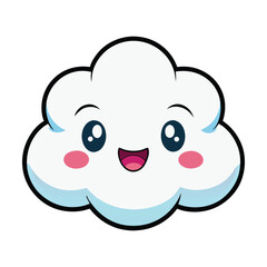 Fototapeta premium Happy Puffy Cloud Face With Cute Dimples