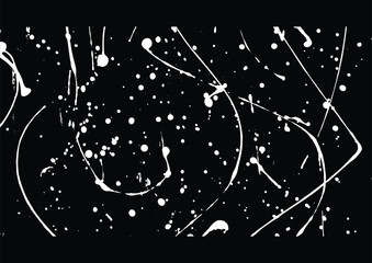 Abstract vector White Paint Splatter on Black Background. Grunge Ink Texture Vector background design. illustration vector design.