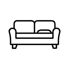 Simple line drawing of a sofa in minimalist style  