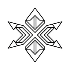 Obraz premium Abstract Arrows Sign In Continuous Line Drawing Icon For Navigation Symbol And Direction Concept