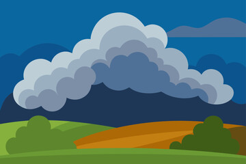 Obraz premium Dramatic Clouds Over Flat Countryside