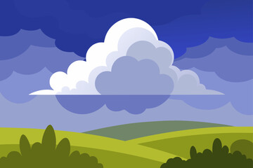 Obraz premium Dramatic Clouds Over Flat Countryside