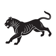 Obraz premium Black Panther Walking Silhouette Fierce Jungle Animal Vector Art