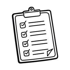 Continuous Line Drawing Of Clipboard With Checklist In One Line Style For Office Work And Planning