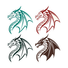 Set of three dragons