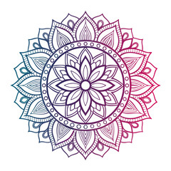 vector illustration of a mandala design berry & dark dewberry gradent color