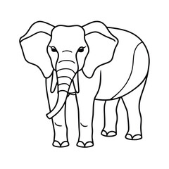 Obraz premium Elephant Isolated On White Background In One Line Continuous Drawing For Wildlife Vector Concept