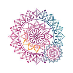 vector illustration of a mandala design berry & dark dewberry gradent color