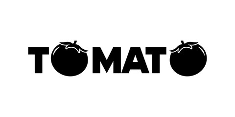 Creative Typography of Tomato Featuring Tomato Silhouettes as Letters