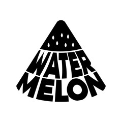 Creative Watermelon Slice Logo Design in Geometric Black and White Style